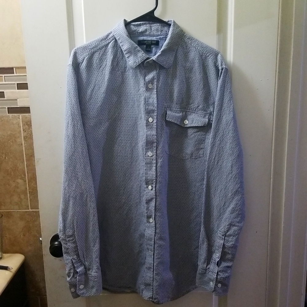 Banana republic, Size - L, Color - Blue with silver pattern